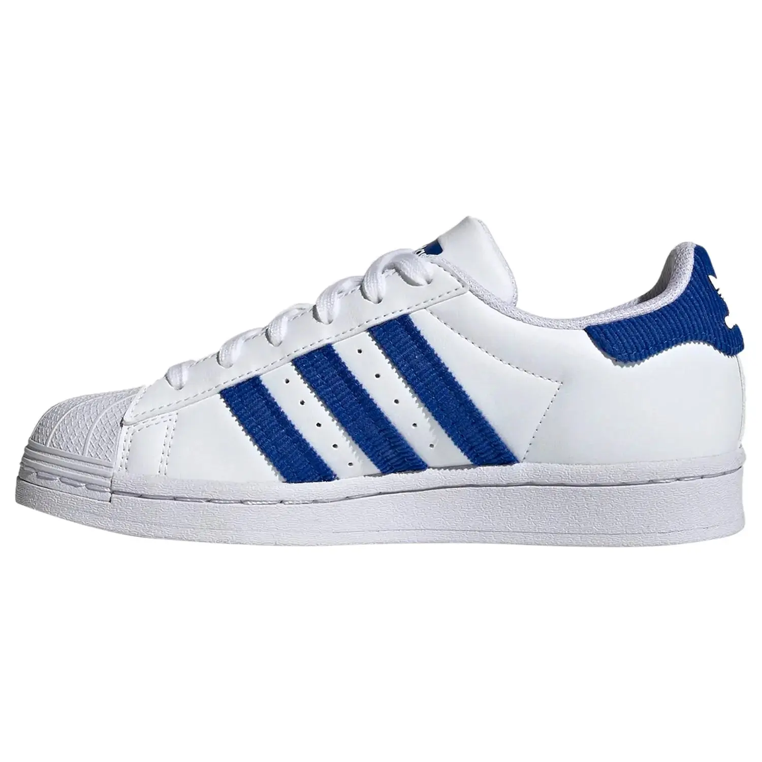 Adidas Superstar Boy's Low-Top Mixed-Color Casual Sneaker Trainer, White with Blue Accents, Classic Design Men's Casual Footwear, Trainer Sneaker