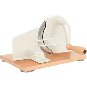 Manual Bread Slicer with Hand Crank- Adjustable Thickness Bread  for Even Slices,  for Homemade Sourdough, Sandwich, and , Cream