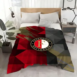 Team Feyenoord Throw Ultra Soft Flannel Throw Blanket - Kid Friendly Warm Anti-Static Medium Thickness | All Season Machine Washable Fade Resistant for Couch Bed Home Decor