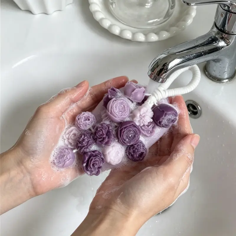 Hand-Carved Floral Soap Bouquet, Unique Artistic Masterpiece with Essential Oils, Scented Aromatherapy Gift for a Gentle Cleanse & Decor, Soap Roses Bouquet, Body Care, Bathroom, Essential Oil Flower Cleanser