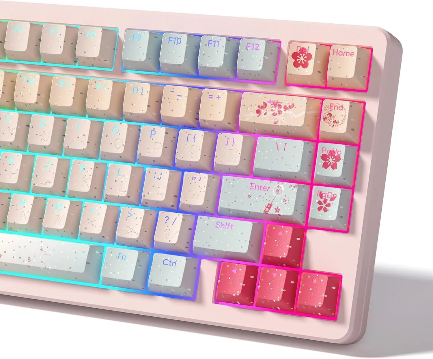 Womier PBT Keycaps, Custom Shine Through Backlit Cherry Profile Keys for Cherry Gateron MX Switches Mechanical Keyboards