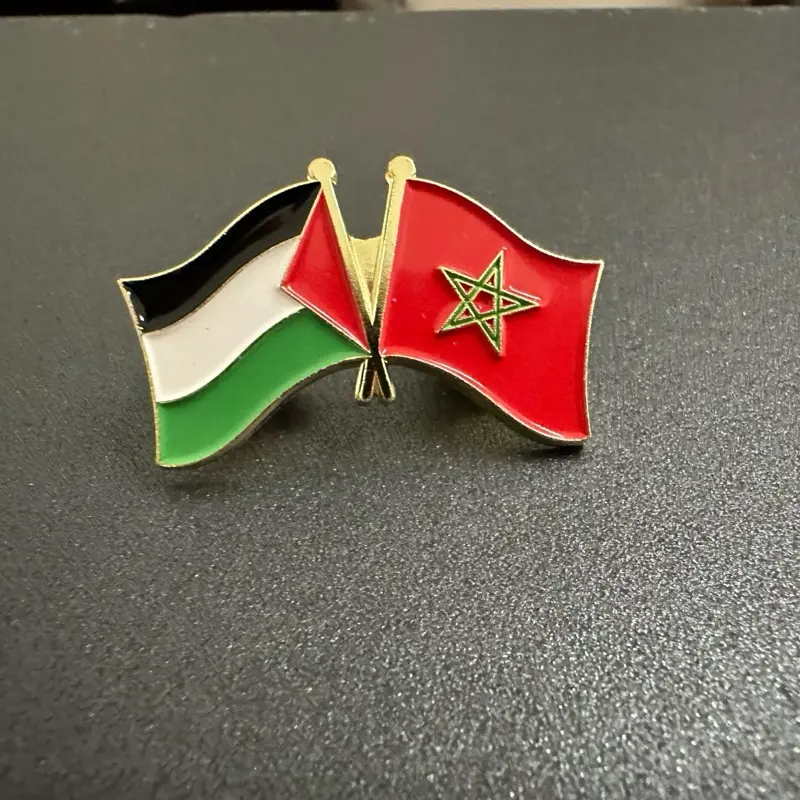 Palestine & Morroco Flags pin