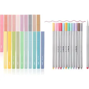 - Aesthetic Cute Pastel Highlighters Set and Fineliner s, 32 Pack
