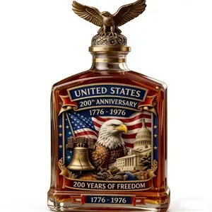 Whisky Bottle Celebrating 250th Anniversary, Includes Shot Glass for July 4th, Perfect Gift for Workplaces & Events, Ideal for Whisky Enthusiasts, Drinkware