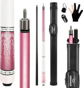 Glass Fiber Pool Cue 58" Professional Pool Stick 12.7mm 4-Layer Tip Low Deflection Cue Stick, 3 * 8/8Joint Pin, Ultra-Smooth, Billiard Cue Sticks