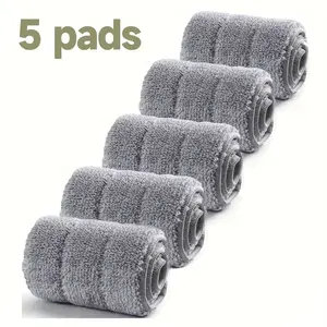 5pcs Microfiber Swivel Mop Replacement Head、Floor Scrubber、Machine Washable，Washable Microfiber Mop Pad, Suitable for 33 cm /12.99 in Mop