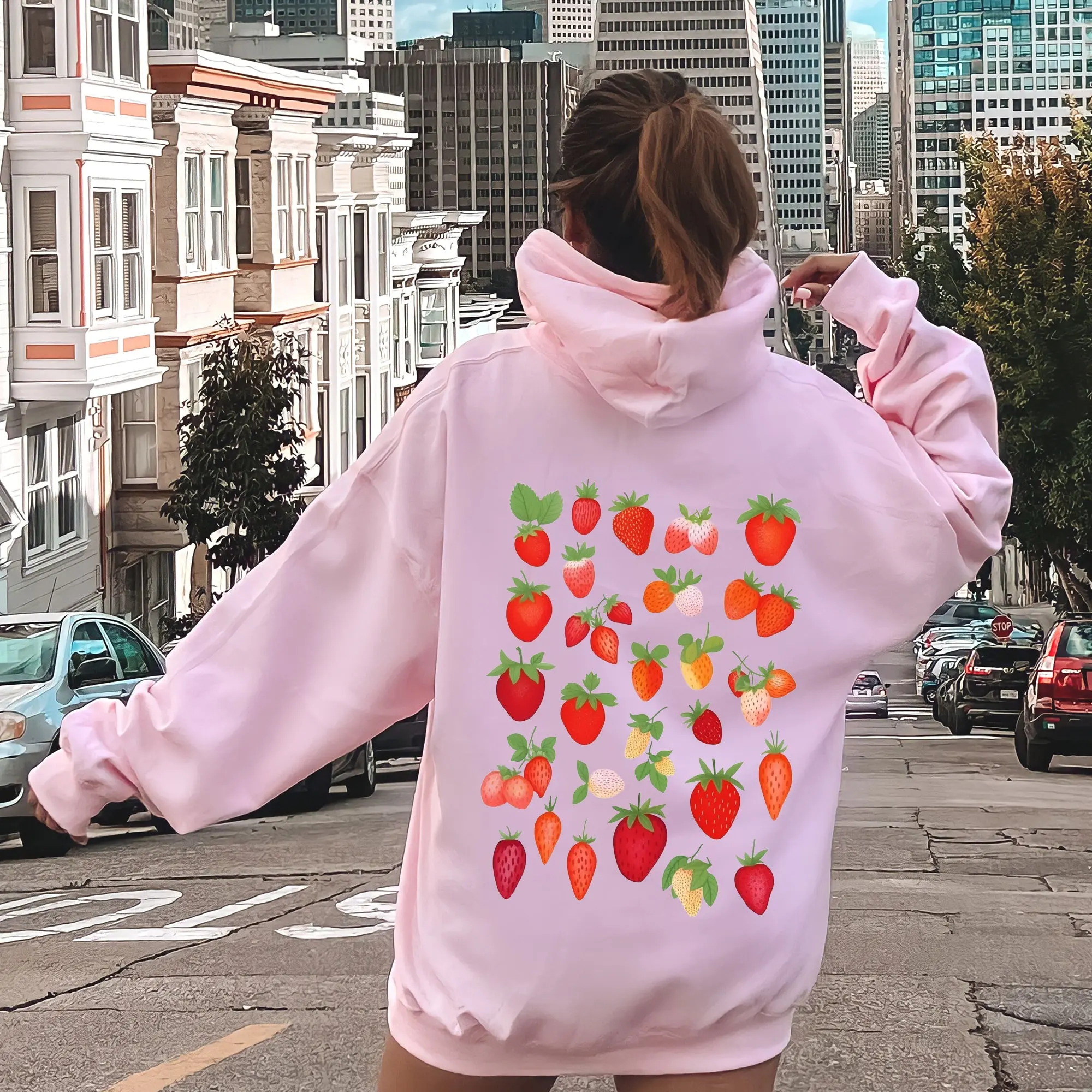 Sweet Strawberry Delight Juicy Fruit Berry Hoodie