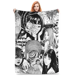 Tomie Junji Ito Blanket  Soft Warm Throws for Winter Bedding Child Couch Chair Pattern Ideal for Bedspread Horror Manga Flannel Blanket – Cozy Soft Throw for Kids & Adult Blanket Winter Bedding, Couch, Chair, Bedspread