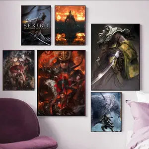 Soulslike Game S-Sekiro Shadows Die Twice Poster Lightfast self-adhesive posters ideal for gifting and adorning walls in bedrooms living rooms bars cafes and eateries high-def printing water-repellent safeguard