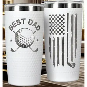 "20 Oz Stainless Steel Tumbler for Golf Enthusiasts - Insulated Travel Mug for Men - Funny Golfer Gift Idea - Reusable Cup with Lid - Perfect Father's Day Present for Dad or Husband"