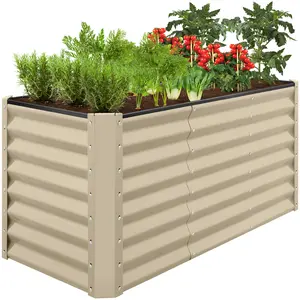 Best Choice Products 4x2x2ft Outdoor Metal Raised Garden Bed, Planter Box for Vegetables, Flowers, Herbs