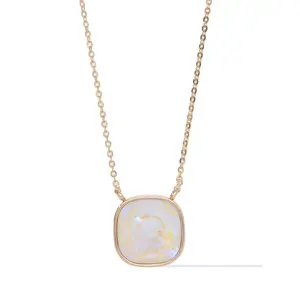 Crystal Glow Square Necklace - Snow Glow