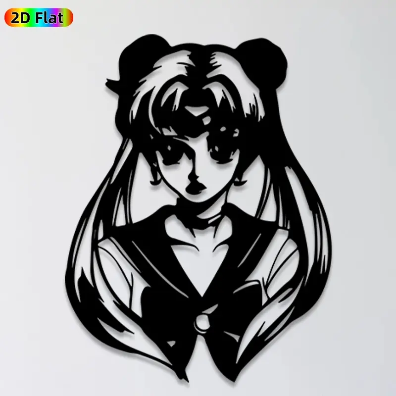 1pc Sailor Moon Metal Wall Art & Statue Mural, Ideal Gift for New Year, Christmas, Anime Decor Enthusiasts, Rust-Resistant Metal Wall Decor Wall Sculptures, Perfect for Bedroom Wall & Garden Fence, Anime Fan Wall Art, Aesthetic Wall Decor, Decoration
