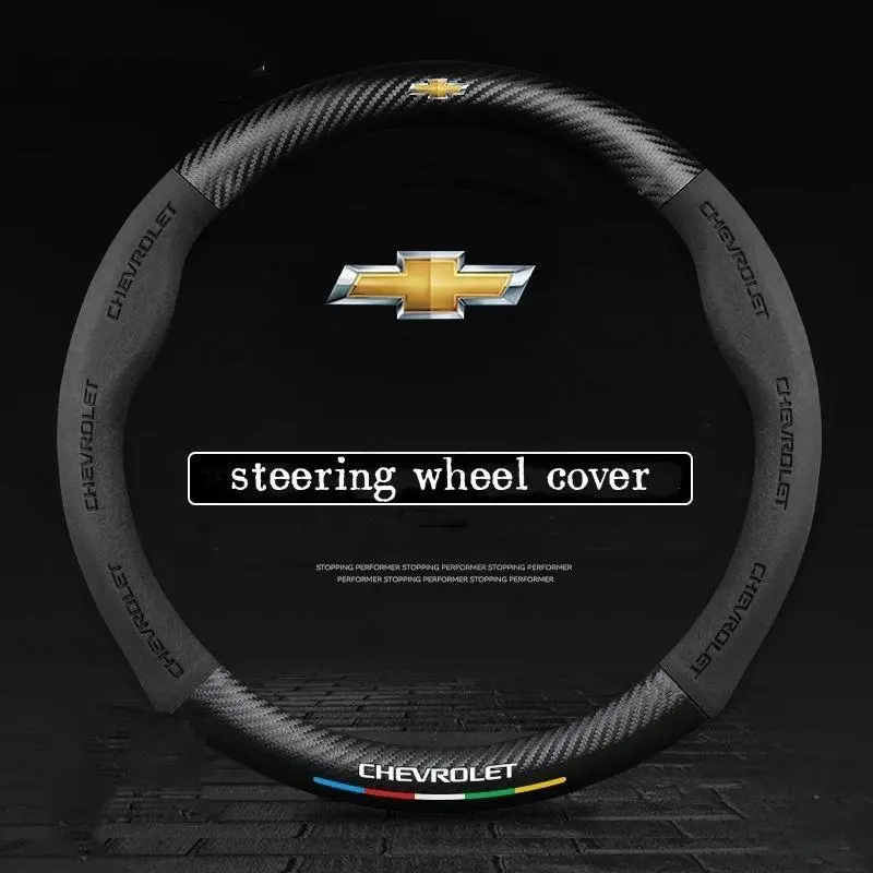 3D Embossed Non-slip Steering Wheel Cover 38CM for Chevrolet Cavalier Colorado Cruze Lacetti Onix Orlando Silverado Spark Tahoe