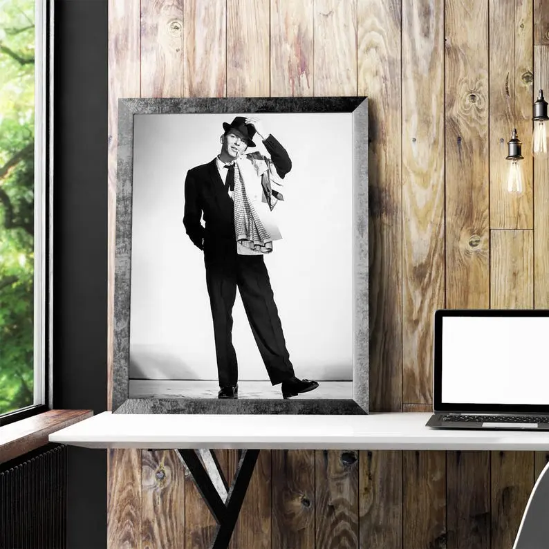 Vintage Frank Sinatra Smoking Jazz Poster- Jazz Icon Wall Art for Music Lovers