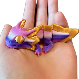 Articulated Axolotls | 3D printed plastic articulated axolotl fidget toy for fun and stress relief - Decor Multicolor Gift