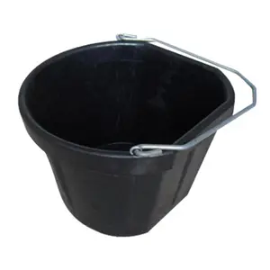 212 MAIN Master Rancher MR20QR-CRNBUCK-BLK 20 Qt Rubber Corner Bucket, Heavy-Duty Home Care Supply Bucket