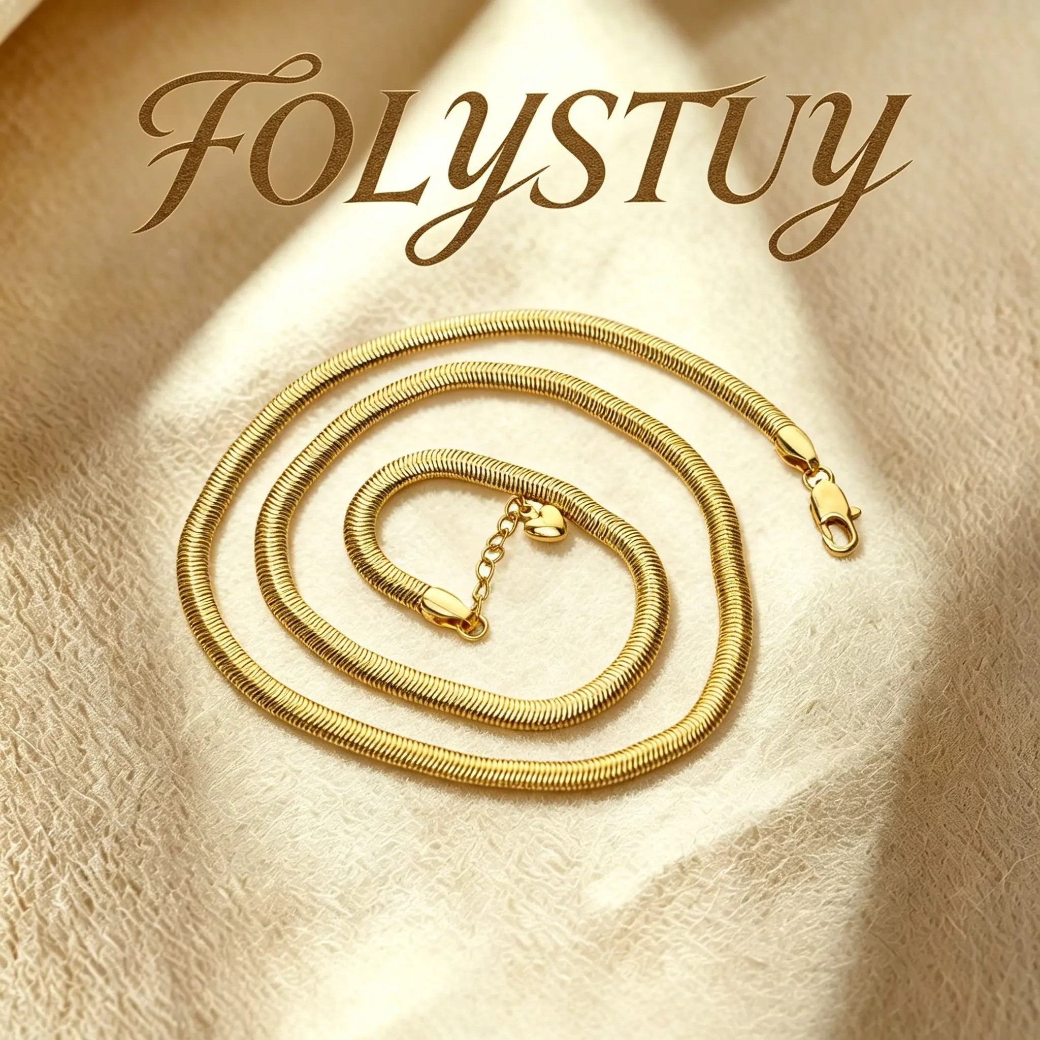 [4mm-19.6inches Snake Bone Necklace]【FOLYSTUY (Y142)】Snake Bone Necklace Unisex Chain & Link Elegant Design
