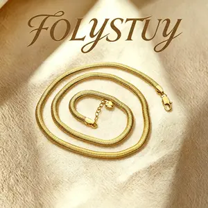 [4mm-19.6inches Snake Bone Necklace]【FOLYSTUY (Y142)】Snake Bone Necklace Unisex Chain & Link Elegant Design