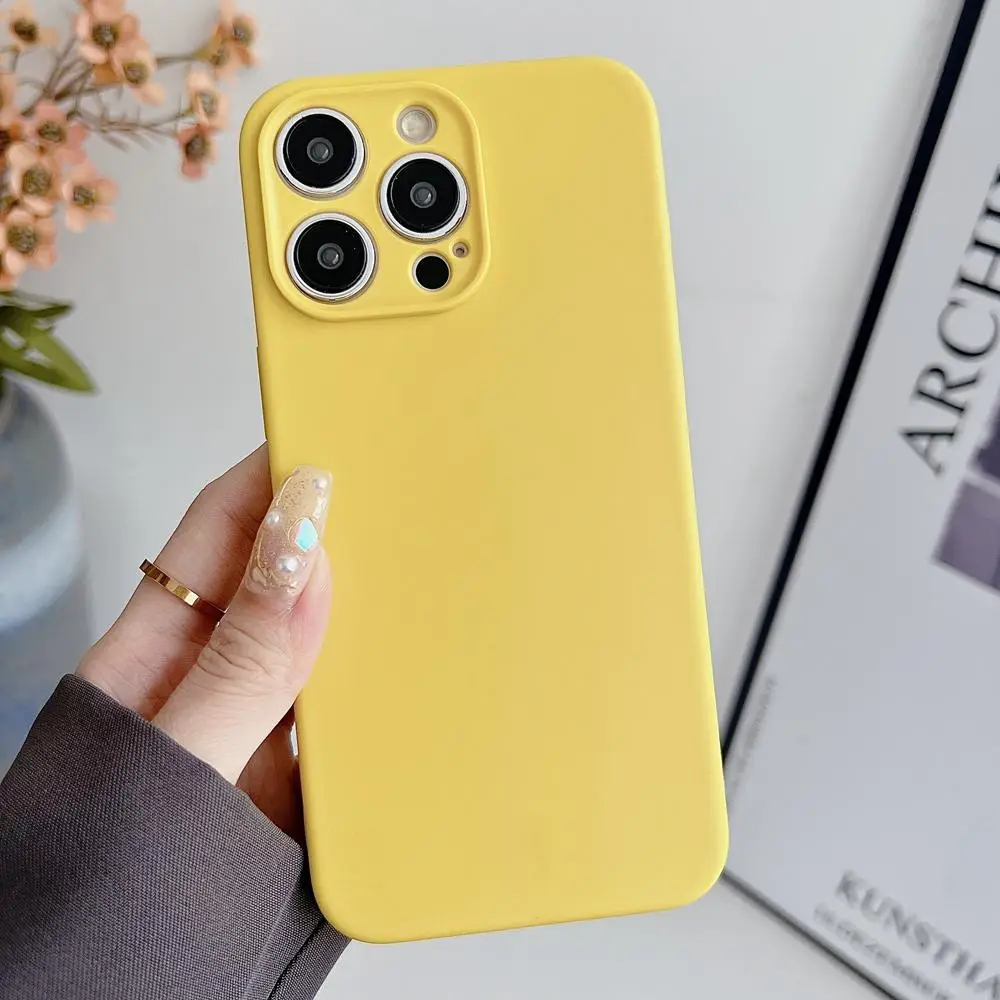 Solid Color Phone Case, Simple Fashionable Anti-fall Phone Protective Cover, 1 Count All-inclusive Shockproof Phone Cases for iPhone 15 Pro Max 15 Plu