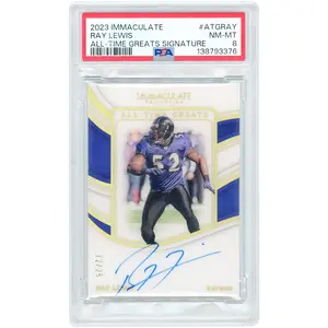 Ray Lewis Baltimore Ravens Autographed 2023 Panini Immaculate Collection All-Time Greats #ATG-RAY #12/25 PSA Authenticated 8 Card - Fanatics Authentic Certified
