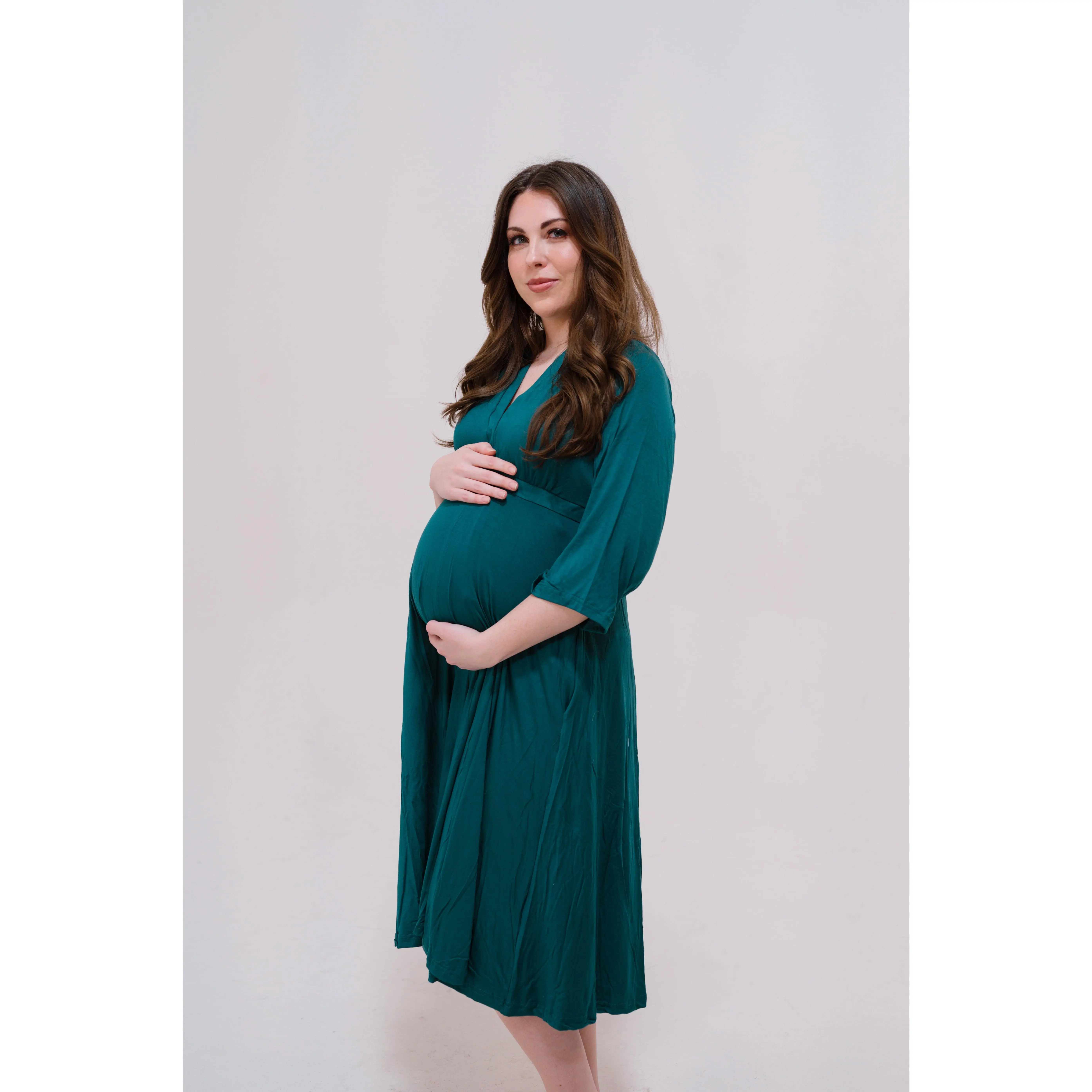Amelia Labor & Postpartum Gown in Deep Teal Amelia Labor & Postpartum Gown in Deep Teal