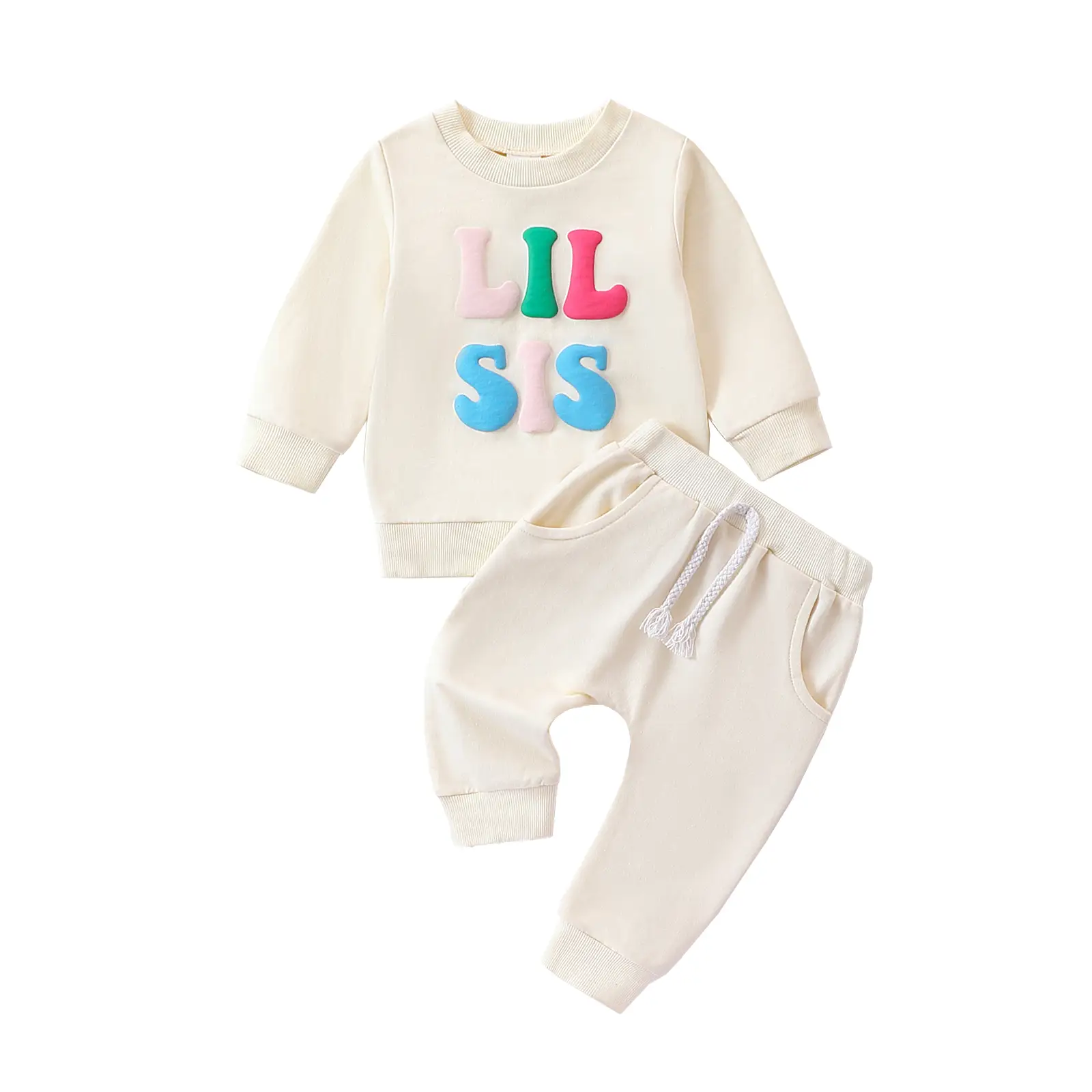LAGKIYOJ Toddler Baby Girl Lil Sis Outfits Little Sister Sweatshirt Shirt Top+Long Pants Set Fall Winter Clothes Outifits 0 3 6 9 12 18 24Months 2t 3t