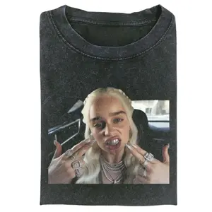 Game Of Thrones Daenerys Targaryen With Dragon Funny Attitude Meme T-Shirt, Funny Dragon Queen Meme T-Shirt, Fantasy Blonde Queen Graphic Tee, Streetwear Unisex Cotton Shirt