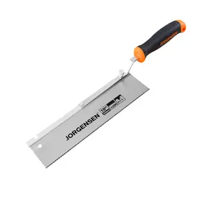 #JumpstartSale JORGENSEN 10" Dovetail Reversible Saw, Professional Cutting Jamb Saw, 13TPI Double Ground Teeth Flush Cut Saw Spring Loaded Design Cranked Soft Handle, Shorten Door Frame, Tile Installation and Prep