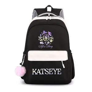 2026 New Katseye Peripheral Korean Style School Bag College Style Large Capacity Lightweight Spine Protection Backpack