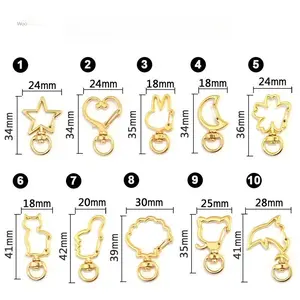 30Pcs Special Shaped Buckles & Keychain Accessories Heart Key Rings Lobster Clasps Connecting Clips DIY Craft Supplies Small Gift Pendants Sturdy Metal Material