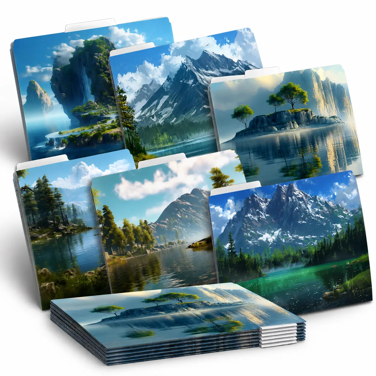 Decorative File Folders Letter Size – Scenic Nature Aesthetic – Heavyweight 12 Pack Office Organizer | INKORIA