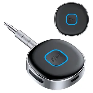 Car Bluetooth Receiver, Noise Cancelling 3.5mm AUX Bluetooth Car Adapter, Wireless Audio Receiver for Home Stereo/Wired Headsets, Hands-Free Calling