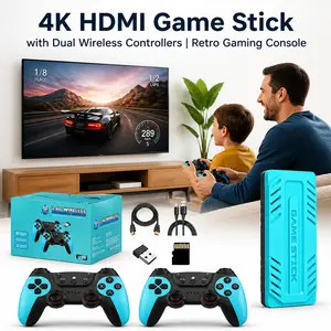 Wireless Game Stick Retro Gaming Console S905 128G 50,000+ Games Support 40+ Classic Emulators for PS1/PSP 4K HDMI Kid Gifts
