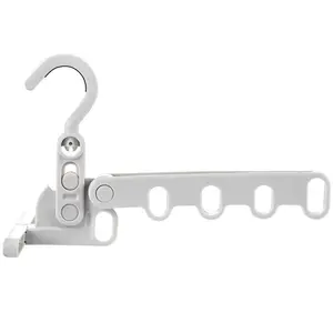 Foldable Clothes Hanger, 3 Counts Portable 5 Holes Clothes Hanger, Multifunctional Wall Mounted Clothes Drying Rack for Home & Travel