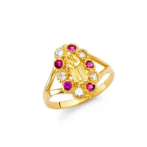 Yellow 14 Karat CZ Guadalupe Baby Ring