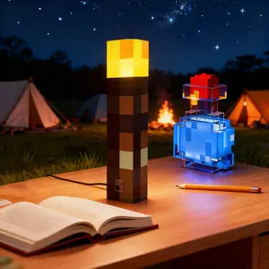 Potion Bottle Light，Light-up Pixel Torch Lamp7/4Colors-USB Rechargeable Wall NightLight | Handheld or Mounted Gaming Room & BedroomDecor, Holiday Party .Creative Home Decor . Gifts ·AmbientLight