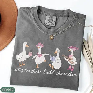 Comfort Colors Silly Teacher Goose, Western Teacher T-shirt, Cute Back to School Tee, Teacher Appreciation Gift, Funny Gift For Her Him P2I3K