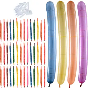 100 Rocket Balloons Assorted Colors |   Flying Balloon w/Whistling Noise, Multicolor Long Balloons Animals Kit |   Balloon Arch Kit, Birthday, Halloween, Gender Reveal Party Decoration, w/o Pump