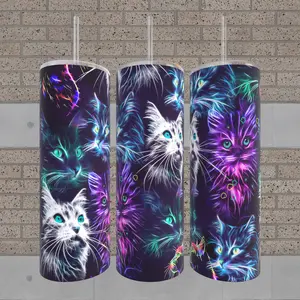 Neon Cats  20 Oz Tumbler