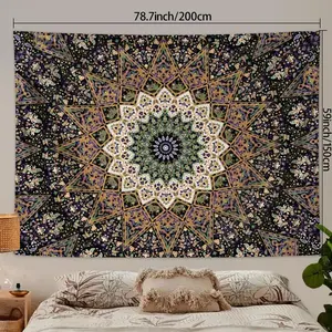Bohemian Style Tapestry, 1 Count/2 Counts Colorful Plant & Flower Pattern Wall Hanging, Wall Decor for Home Living Room Bedroom Dormitory Boho Shabby Chic tiktokshopspringglowup