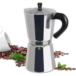 12 Cup Moka Pot Aluminum 600ml Italian Coffee Maker Stovetop Espresso CoffeeMakers Mocha Pot Percolator Greca Coffee Maker for Stove for Easy Brewing