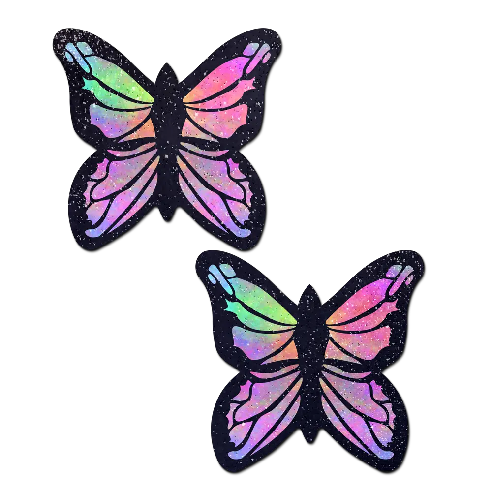 Monarch: Glitter Pastel Rainbow Butterfly Nipple Pasties by Pastease