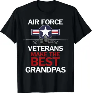 Casual Cotton shortsleeve tees Air Force Veterans Make the Best Grandpas T-Shirt