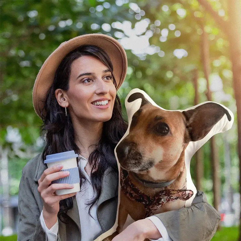 Personalized 3D Pet Pillow from Photo - Custom Double-Sided Cotton Memorial Gift for Animal Lovers & Dog Cat Fans - 7-18 Inch Sizes - Velvet PP Cotton Filled - Hidden Zipper Machine Washable - Perfect for Fathers Day Gifts