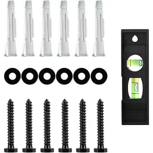 Lag Bolt Kit for TV Wall Mount Comes with M8x65mm Lag Bolt & Washer for  Stud, Plastic Anchors for Concrete Wall, Includes Bubble Level for Easy Installation, MU0041-B