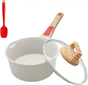 Nonstick Saucepan with Lid, 2 Quart Sauce Pan Milk Pot with Detachable Handle, Nonstick Sauce Pot Compatible for All Stoves, Oven Safe, PTFE & PFOA Free