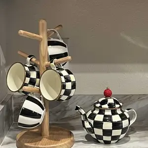 MacKenzie- Childs 4 Cup Tea Pot and Set of 2 Mugs