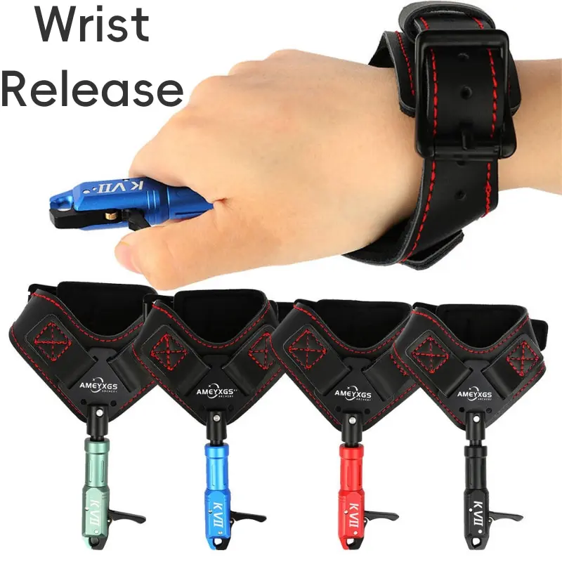 Unisex Solid Color Archery Release Aid, Thick Leather Wrist Strap with Adjustable Buckle, 360° Rotatable Precision Metal Caliper Head, 120G Lightweight Design, Smooth Trigger, Snug Fit for Compound Bows, Outdoor Hunting, Fits Snugly On Wrist