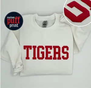 Custom Puff Print Team Name Sweatshirt, Custom Embossed Mascot Sweatshirt, Custom School Name Sweatshirt, Custom Team Sweatshirt, Gift Idea
